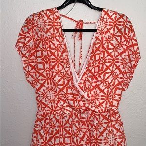 Orange Printed Romper